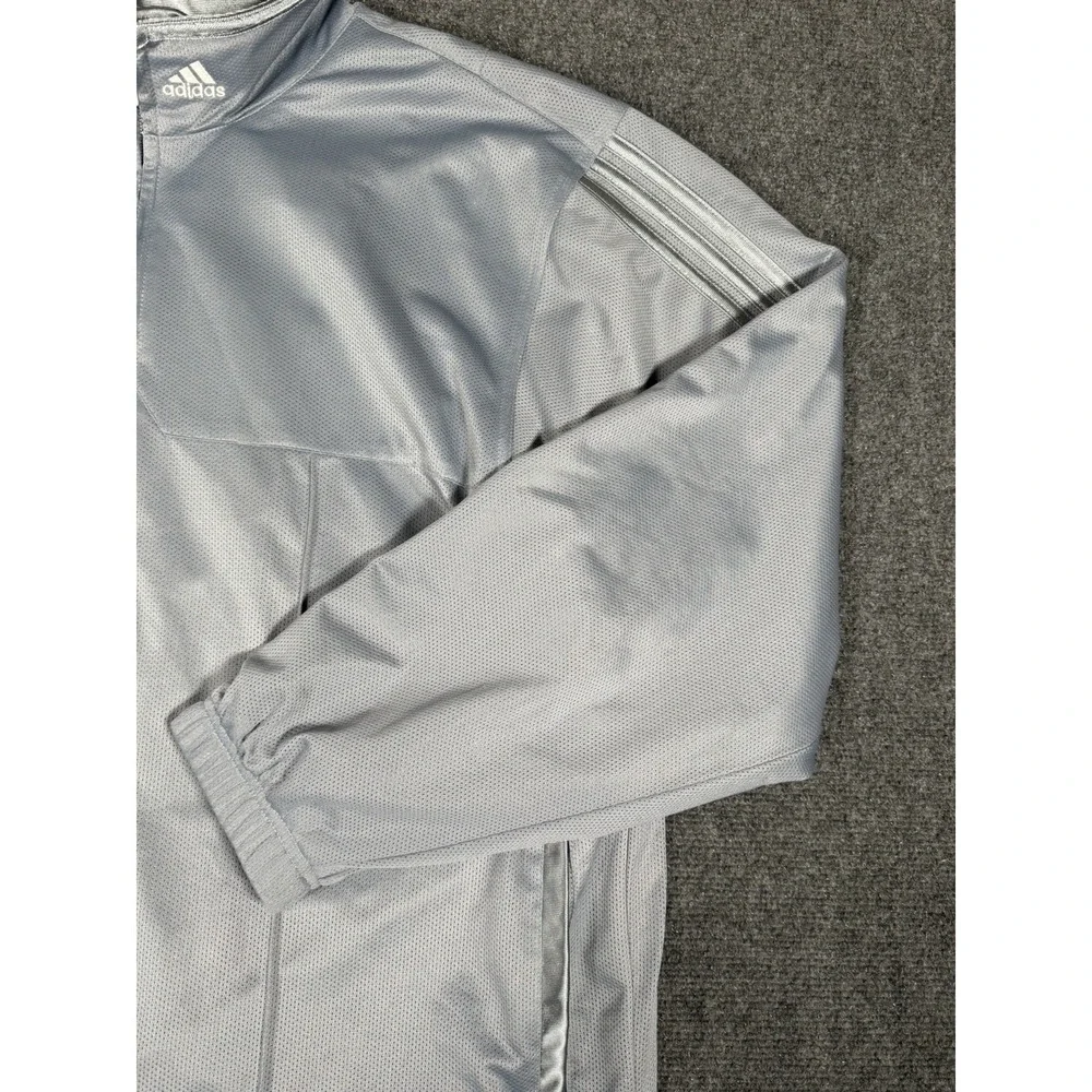 Vintage Adidas Tracy McGrady T-Mac Warm Up Jacket Silver Full Zip Men's XL Y2K